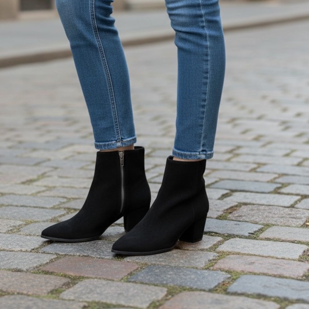 NEW Michael Kors Black Suede Pointed Toe Ankle Bootie Boots 7M